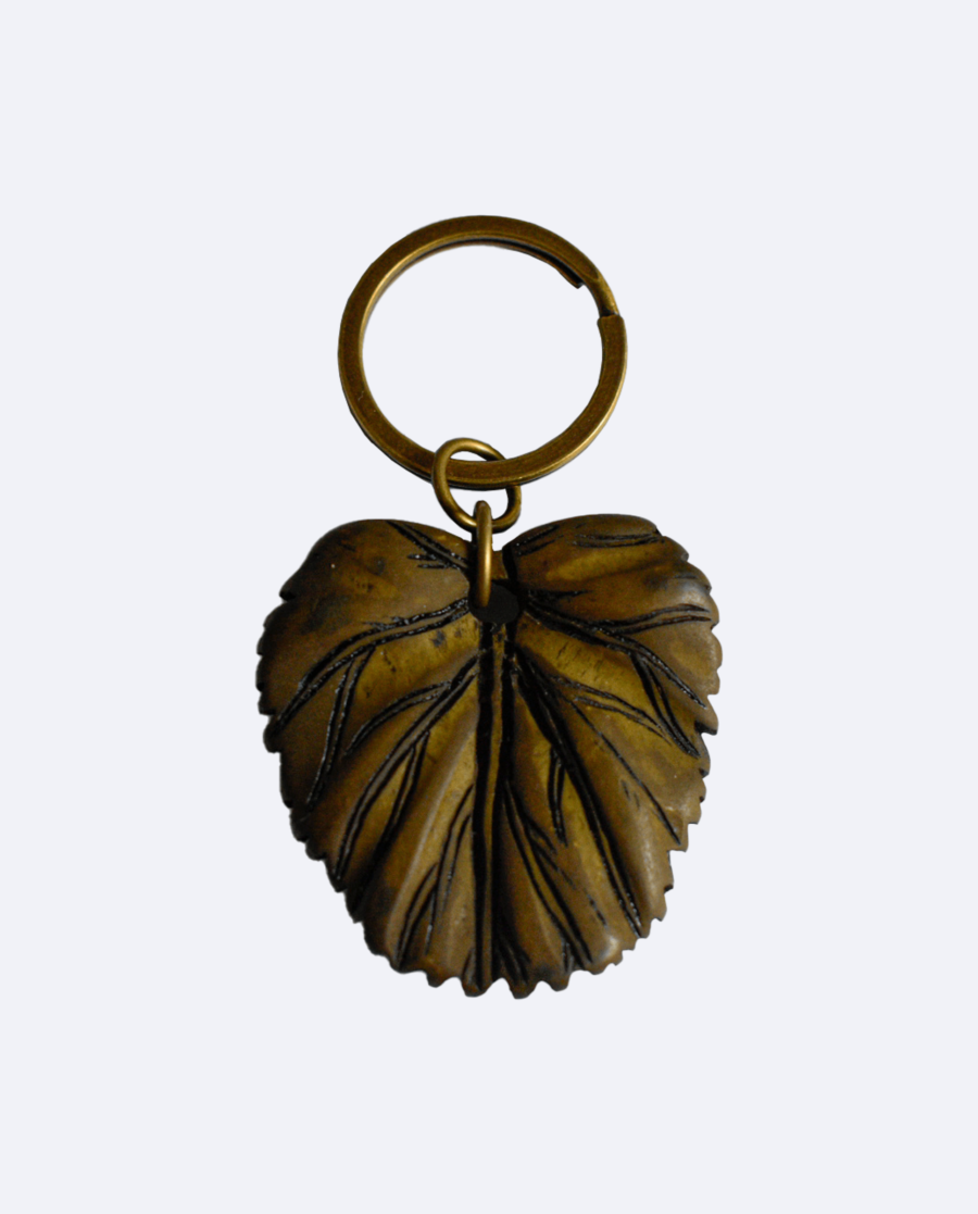 Llavero de hoja verde oliva