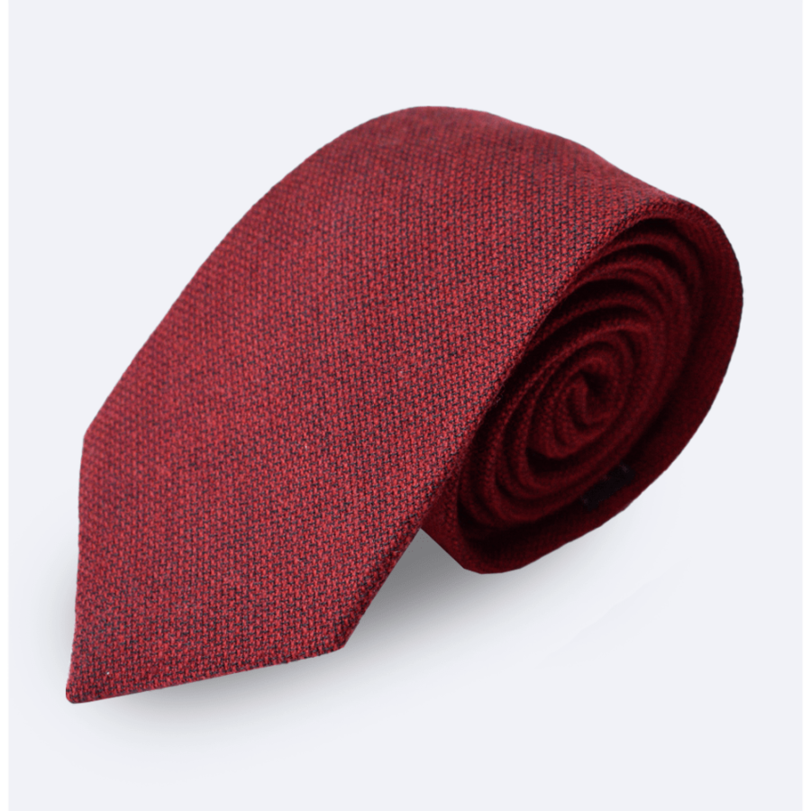 Corbata de lana burdeos