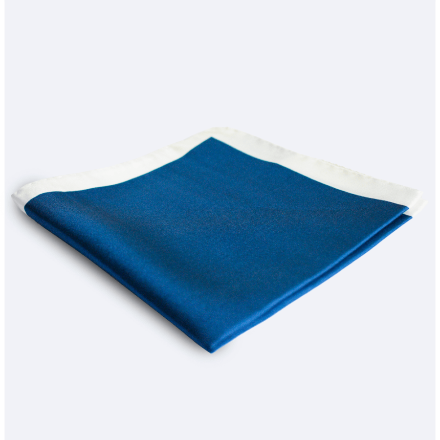 Pañuelo de bolsillo azul marino y blanco
