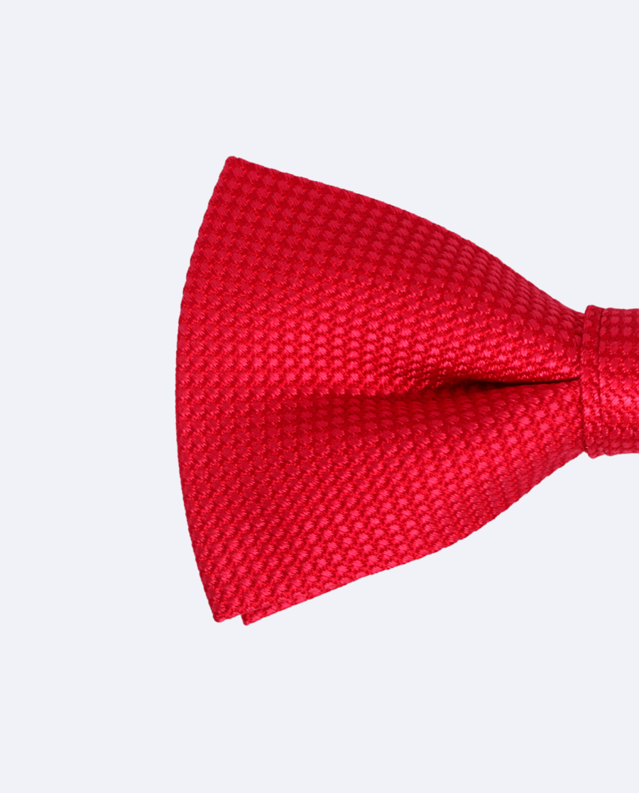 Pajarita de seda jacquard roja rosada – Exclusivo tinto in filo