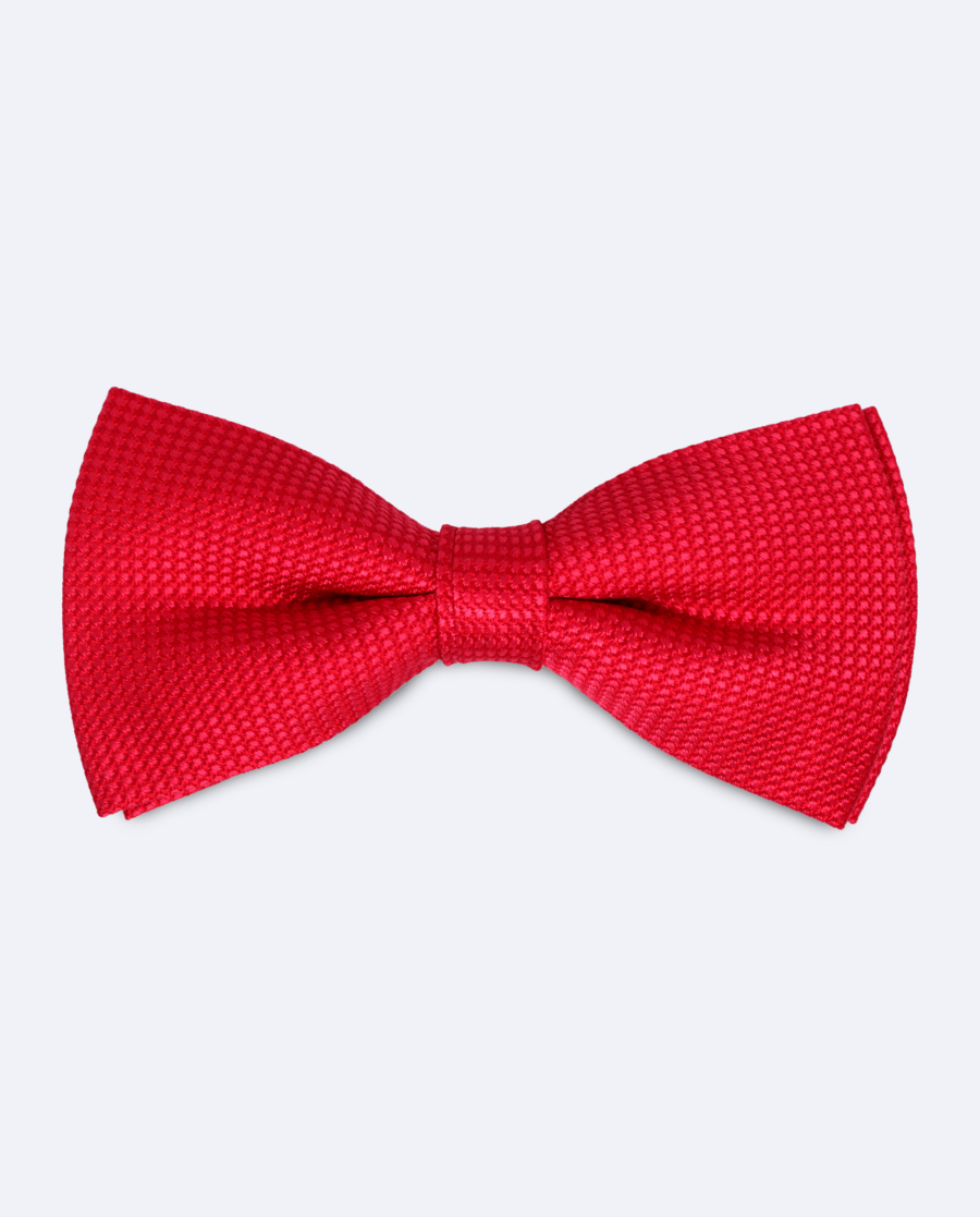 Pajarita de seda jacquard roja rosada – Exclusivo tinto in filo