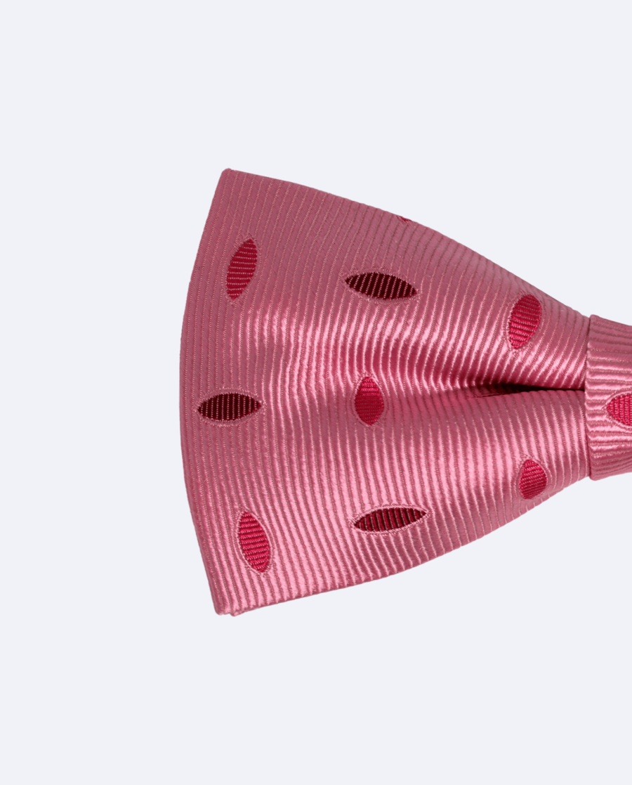 Pajarita de seda satén rosa claro diseño geométrico