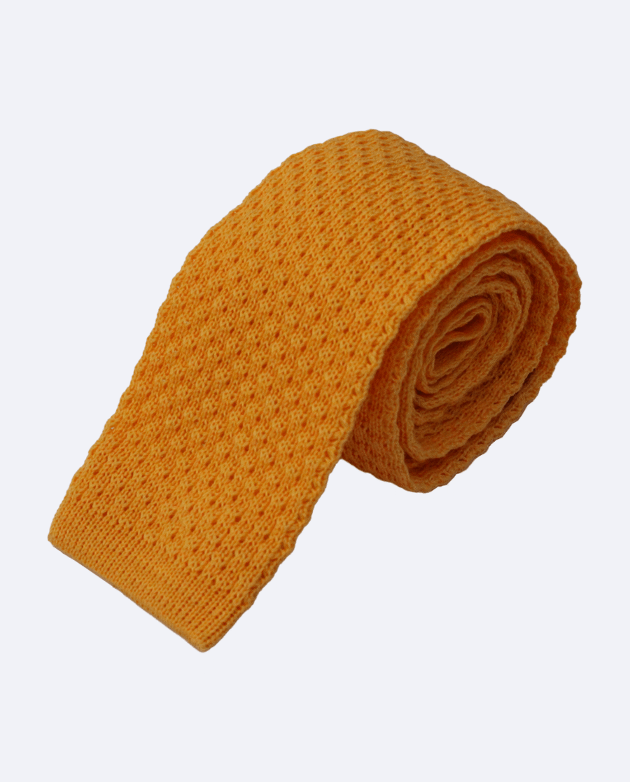 Corbata mostaza de punto