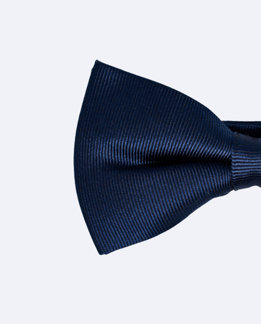 Pajarita elegante azul marino de seda