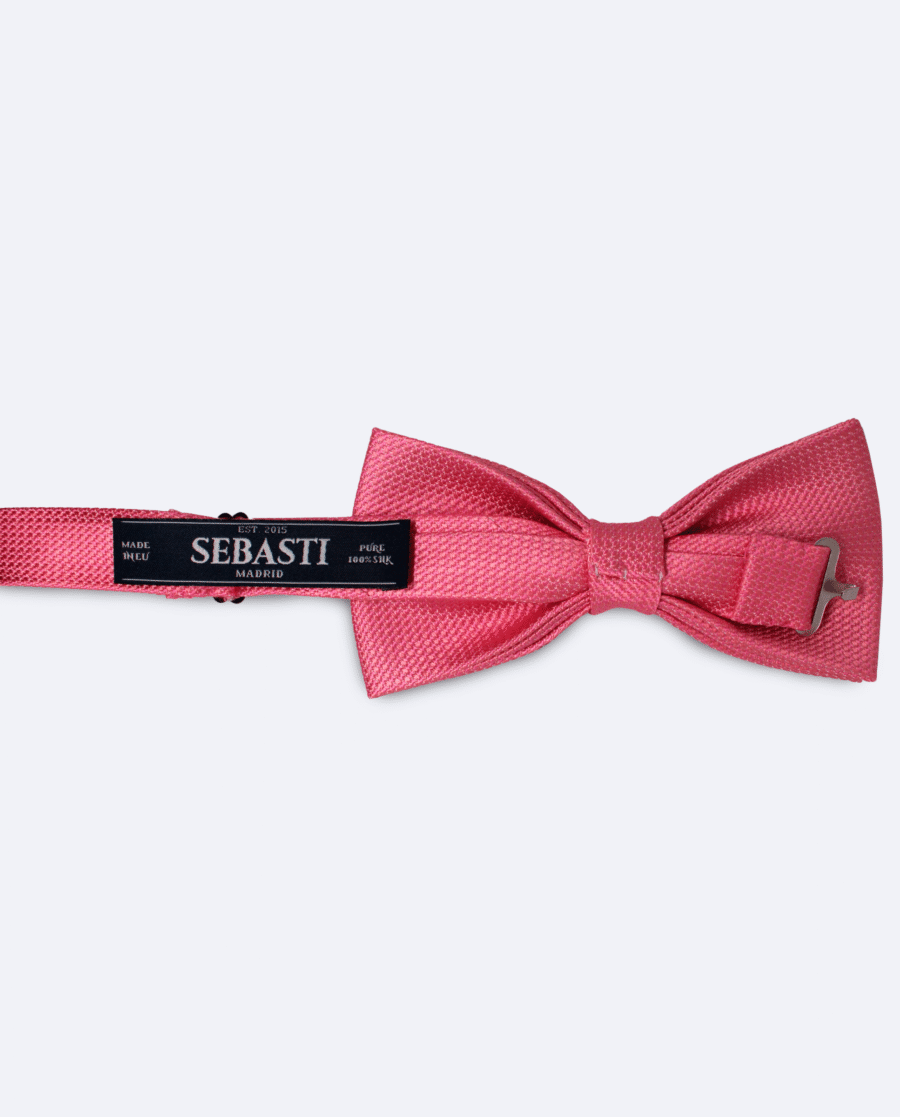 Pajarita rosa de seda jacquard
