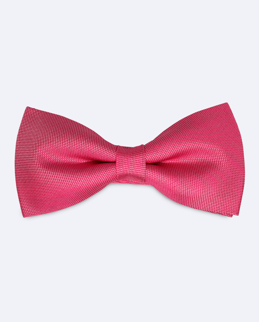 Pajarita rosa micro lunares blancos de seda jacquard