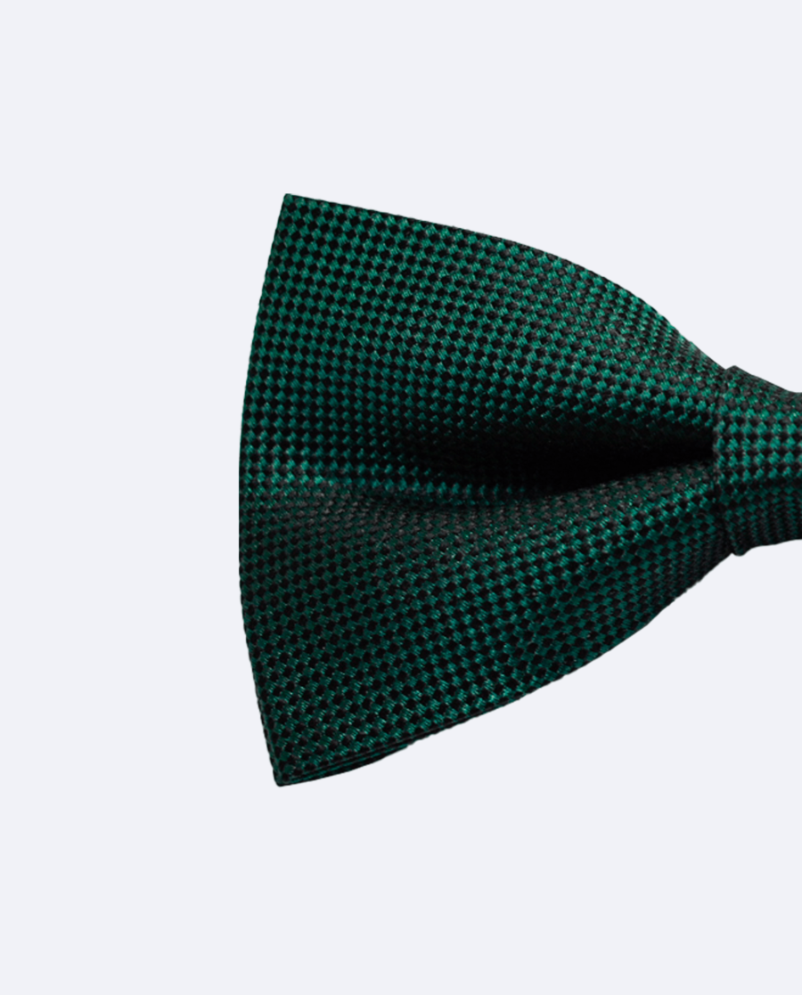 Pajarita verde oscuro de seda jacquard – Exclusivo tinto in filo
