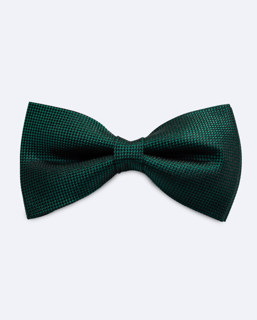 Pajarita verde oscuro de seda jacquard – Exclusivo tinto in filo
