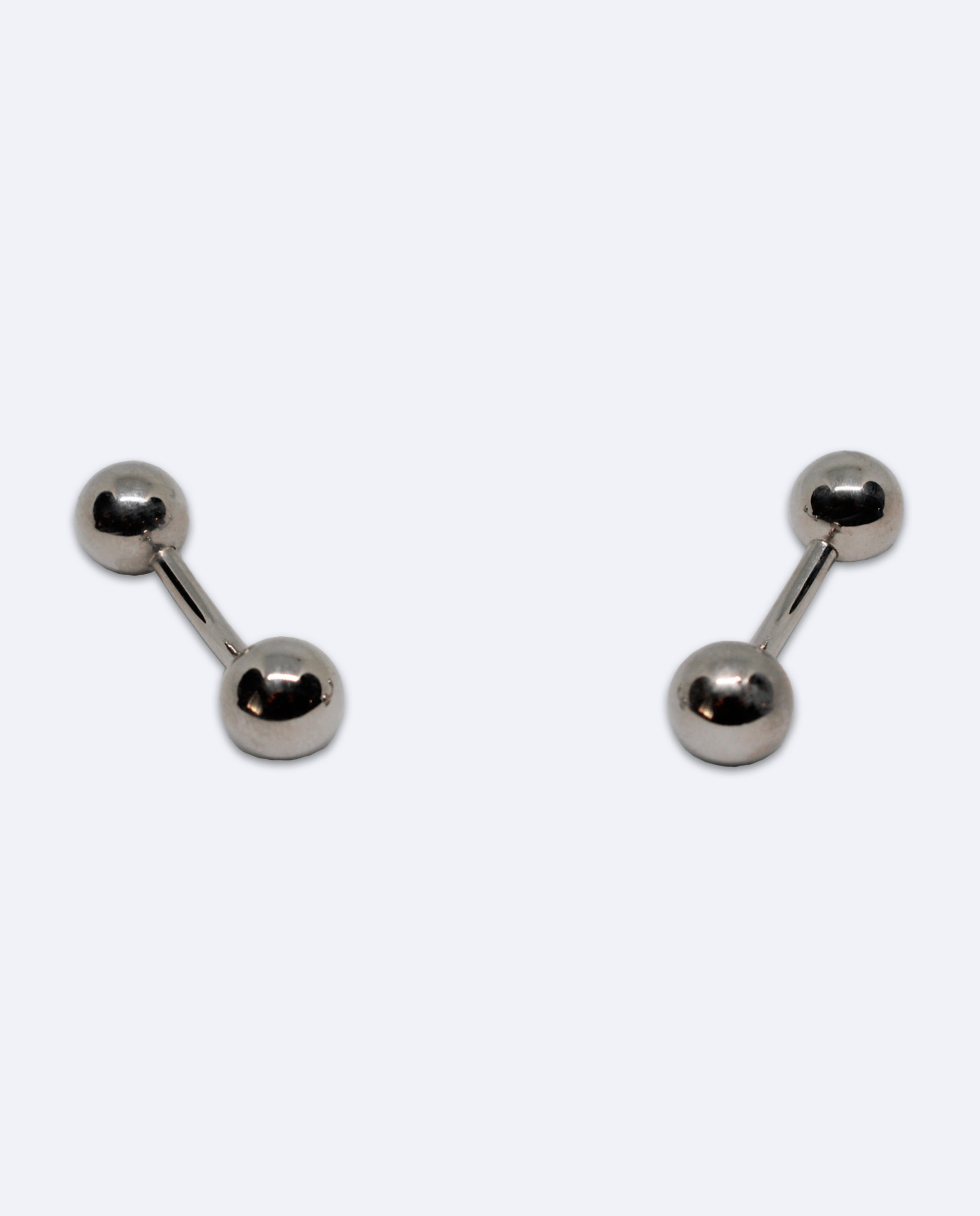 Gemelos de metal con diseño de doble bola largo, vista general