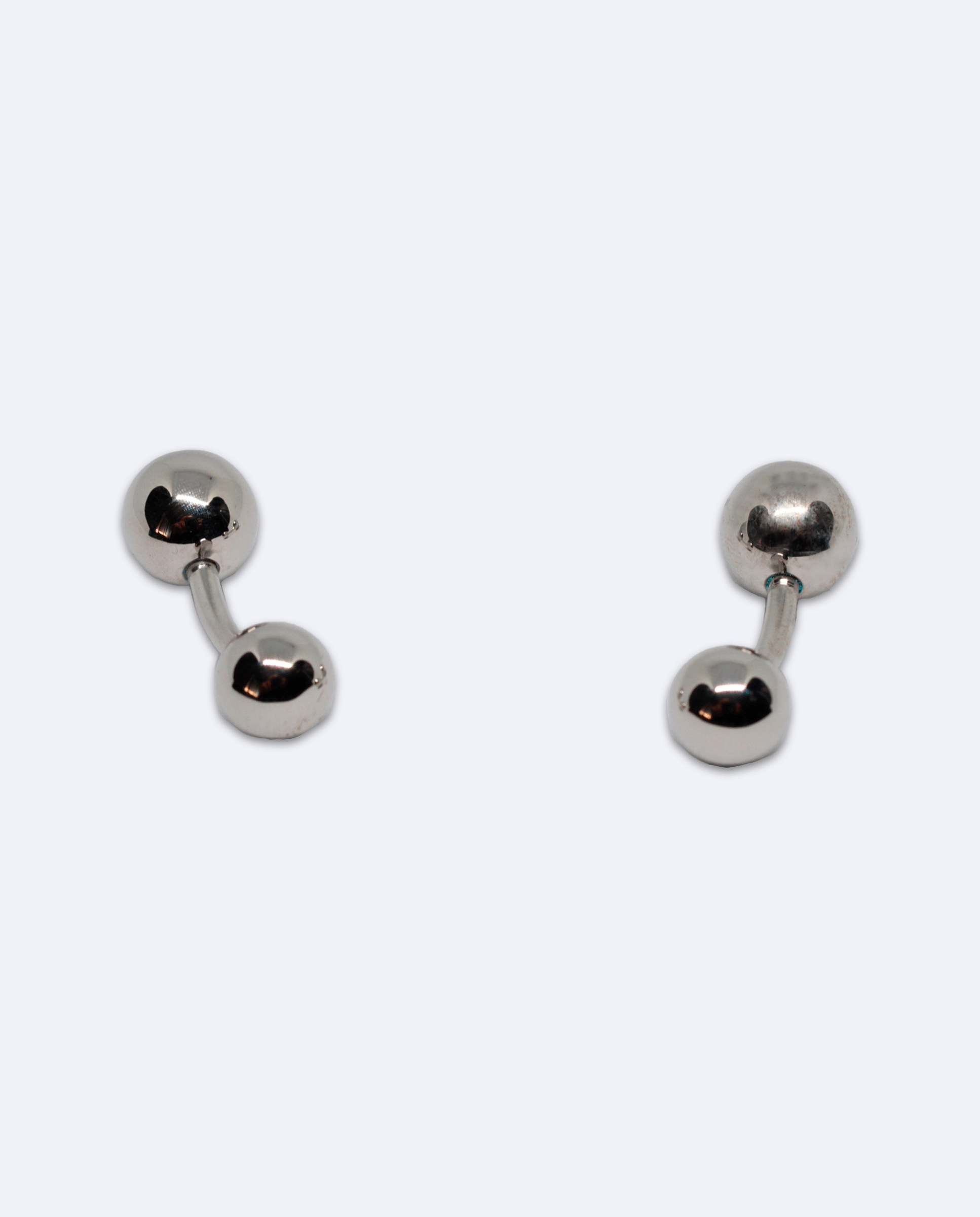 Gemelos de metal con diseño de doble bola, vista general