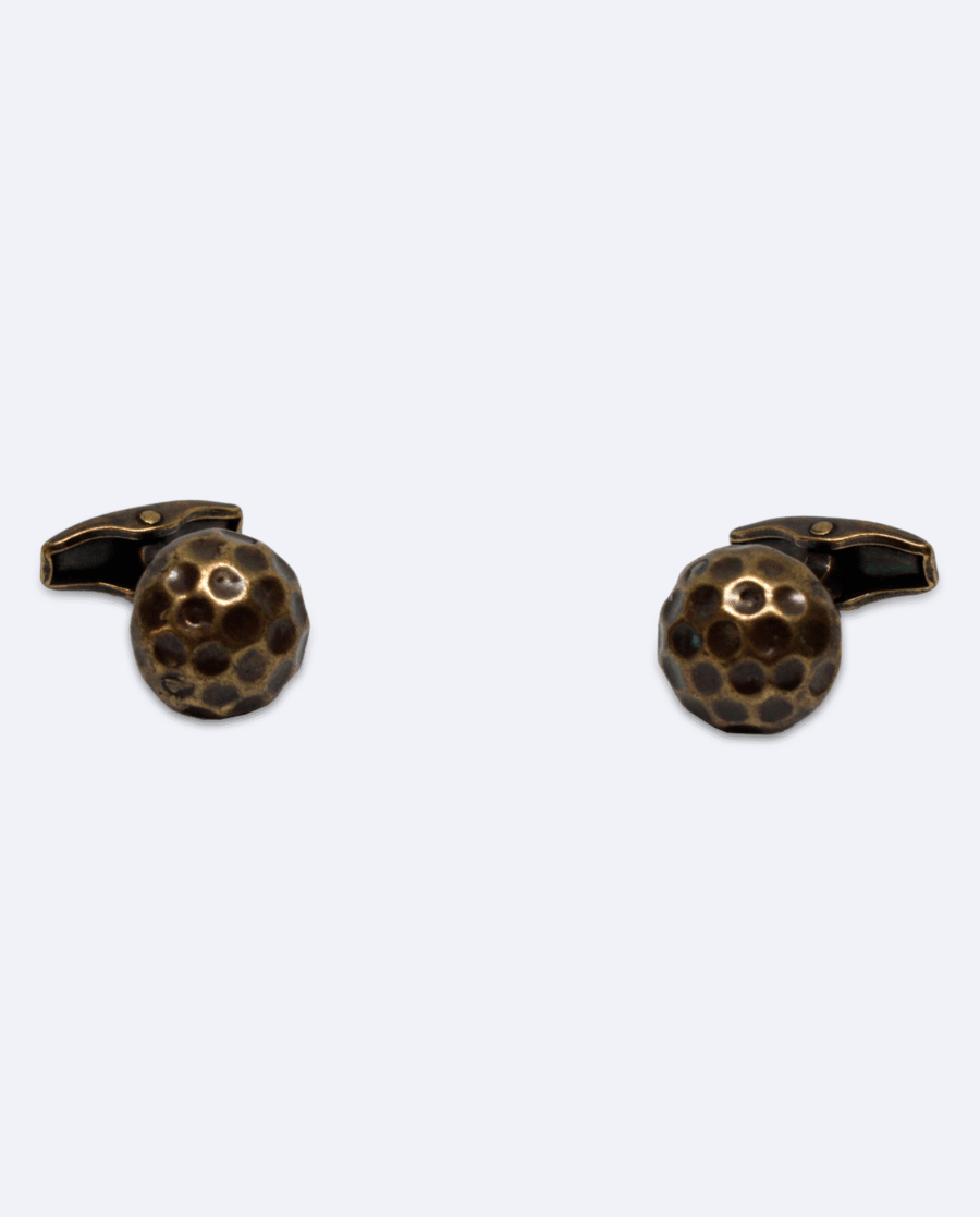 Gemelos mitad bola de golf bronce