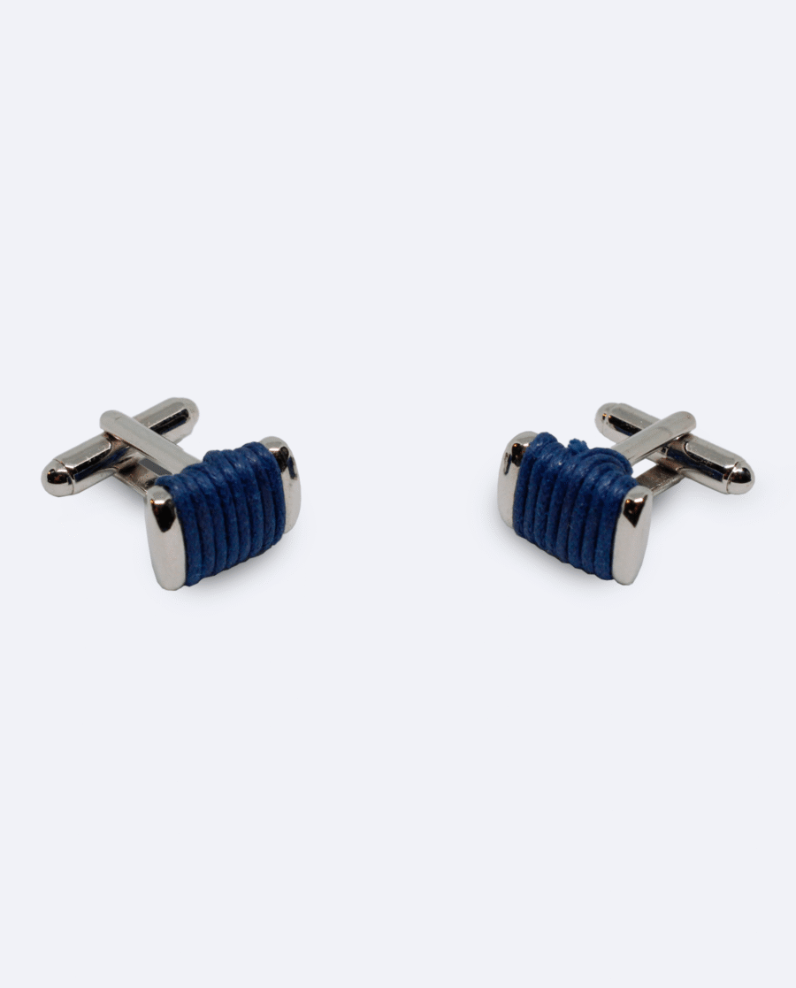 Gemelos rectángulo hilo azul