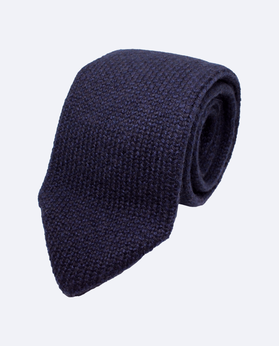 Corbata de cachemir azul marino