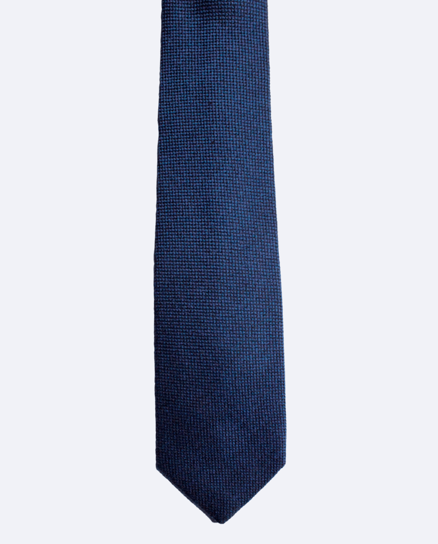 Corbata de lana azul marino
