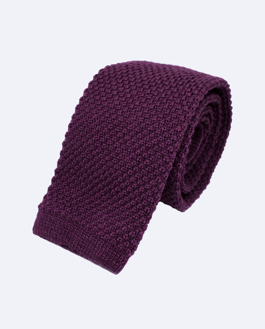 Corbata de punto morada