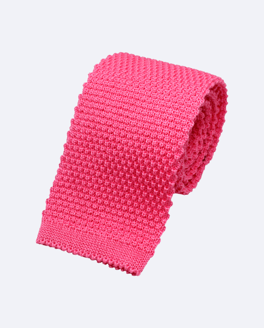Corbata de punto rosa