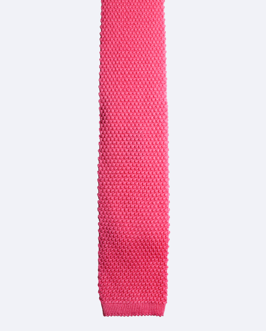 Corbata de punto rosa