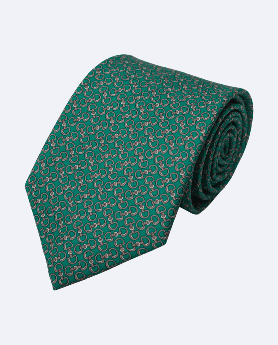 Corbata de seda verde esmeralda palas