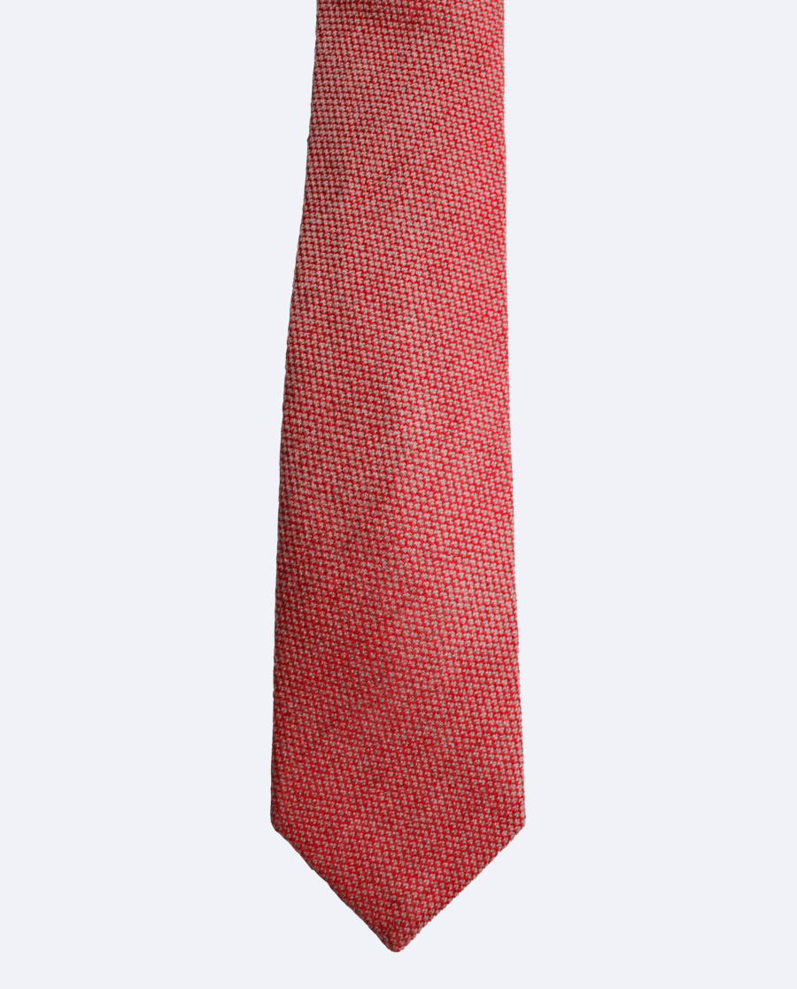 Corbata rosa y salmón jaspeada de lana