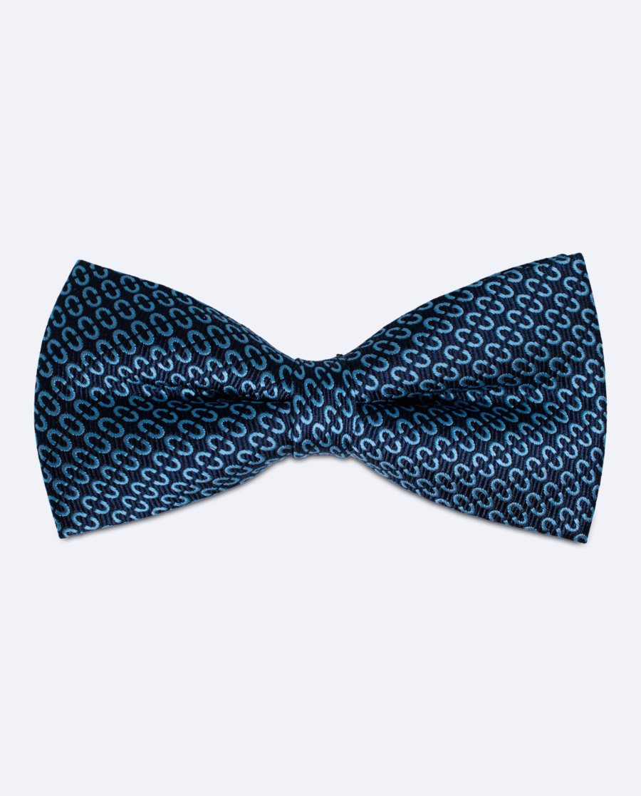 Pajarita azul marino con eslabones azul claro