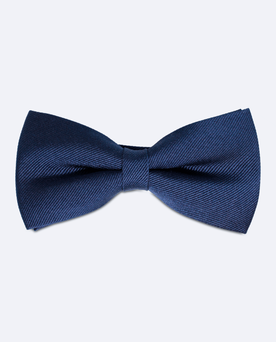 Pajarita en sarga de seda azul marino