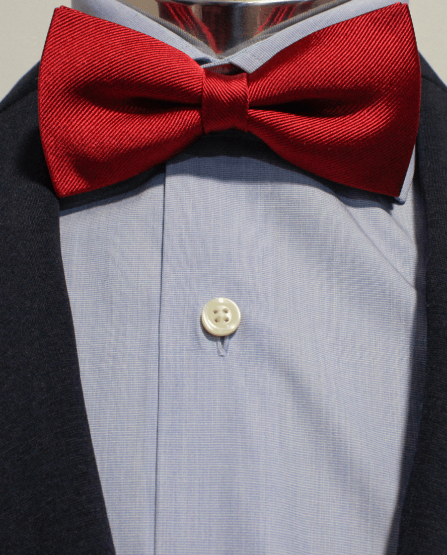 Pajarita en sarga de seda roja