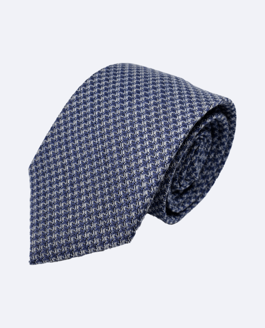 Corbata de lana azul marino jaspeada