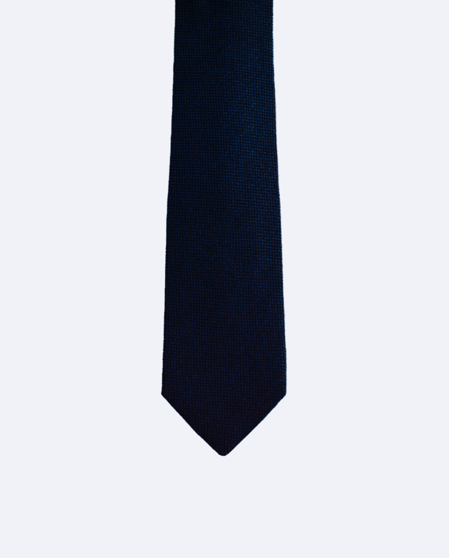 Corbata de lana azul oscuro