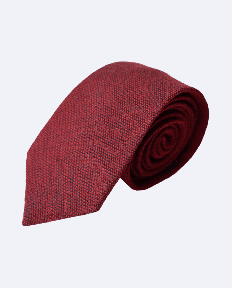 Corbata de lana burdeos