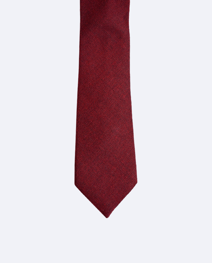 Corbata de lana burdeos