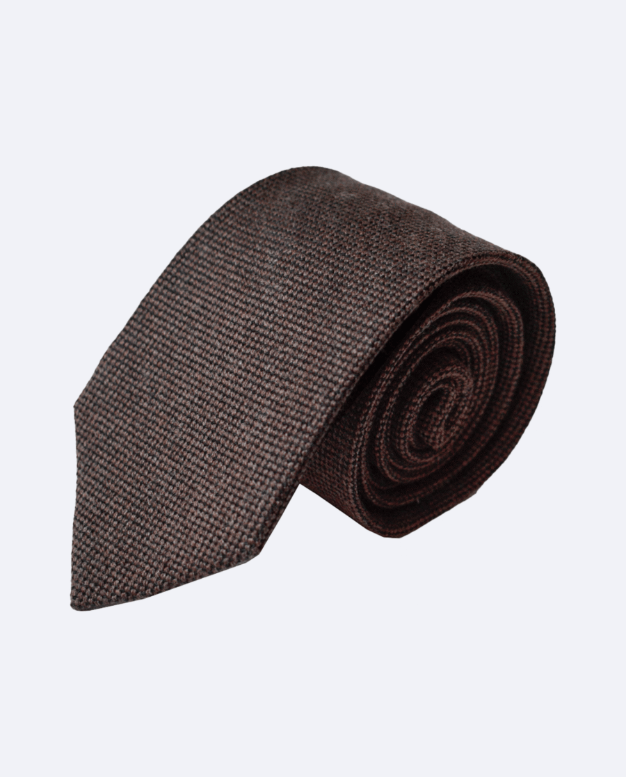 Corbata de lana marrón