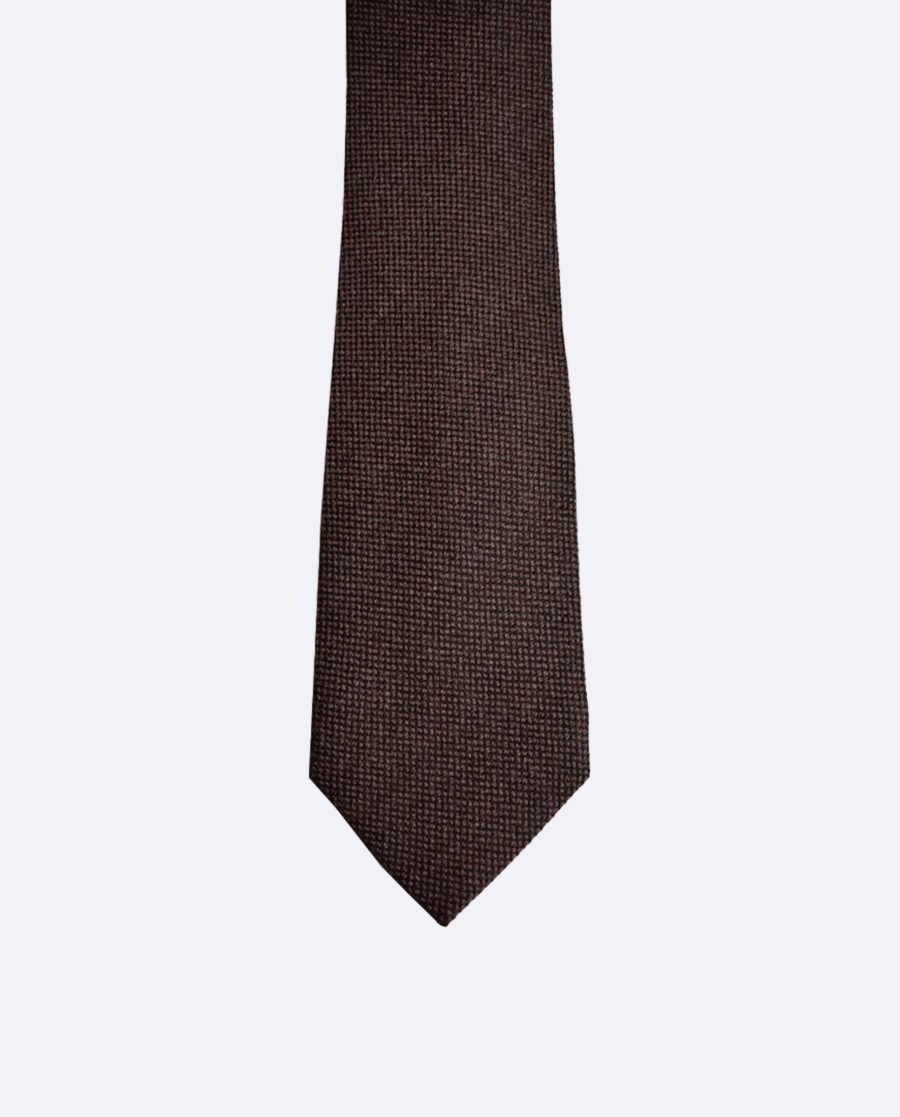 Corbata de lana marrón