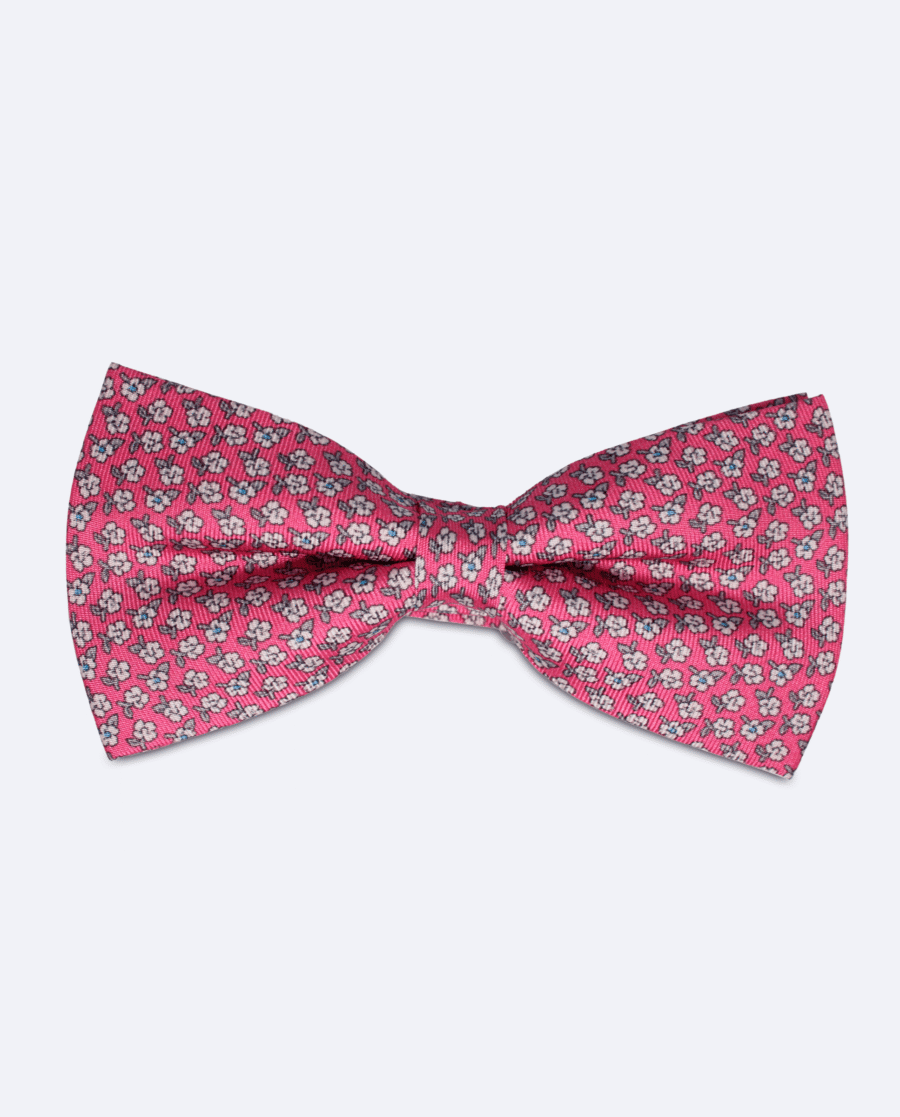 Pajarita rosa con estampado de flores