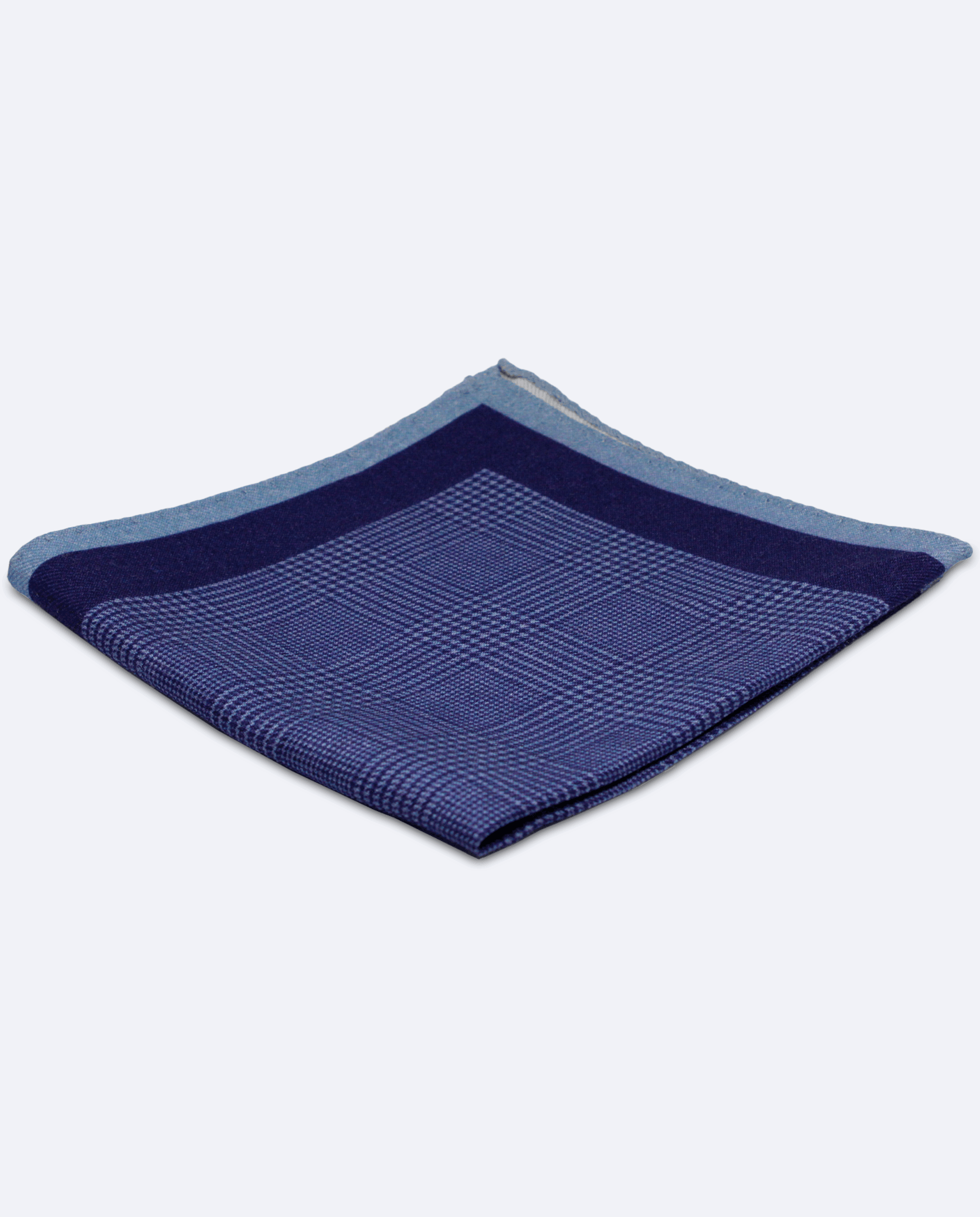 Pañuelo de bolsillo azul marino con cuadros azules | Sebasti