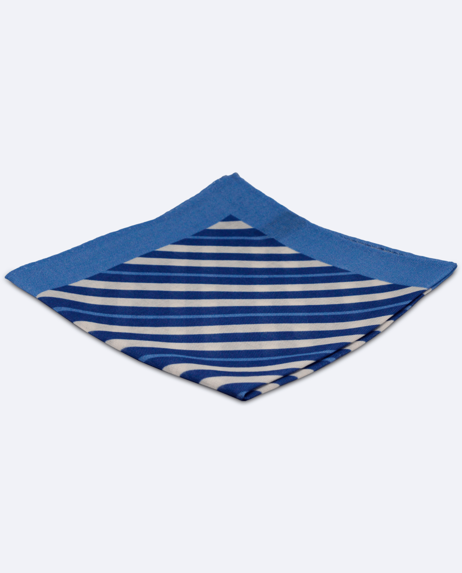 Pañuelo de bolsillo azul medio con rayas blancas | Sebasti