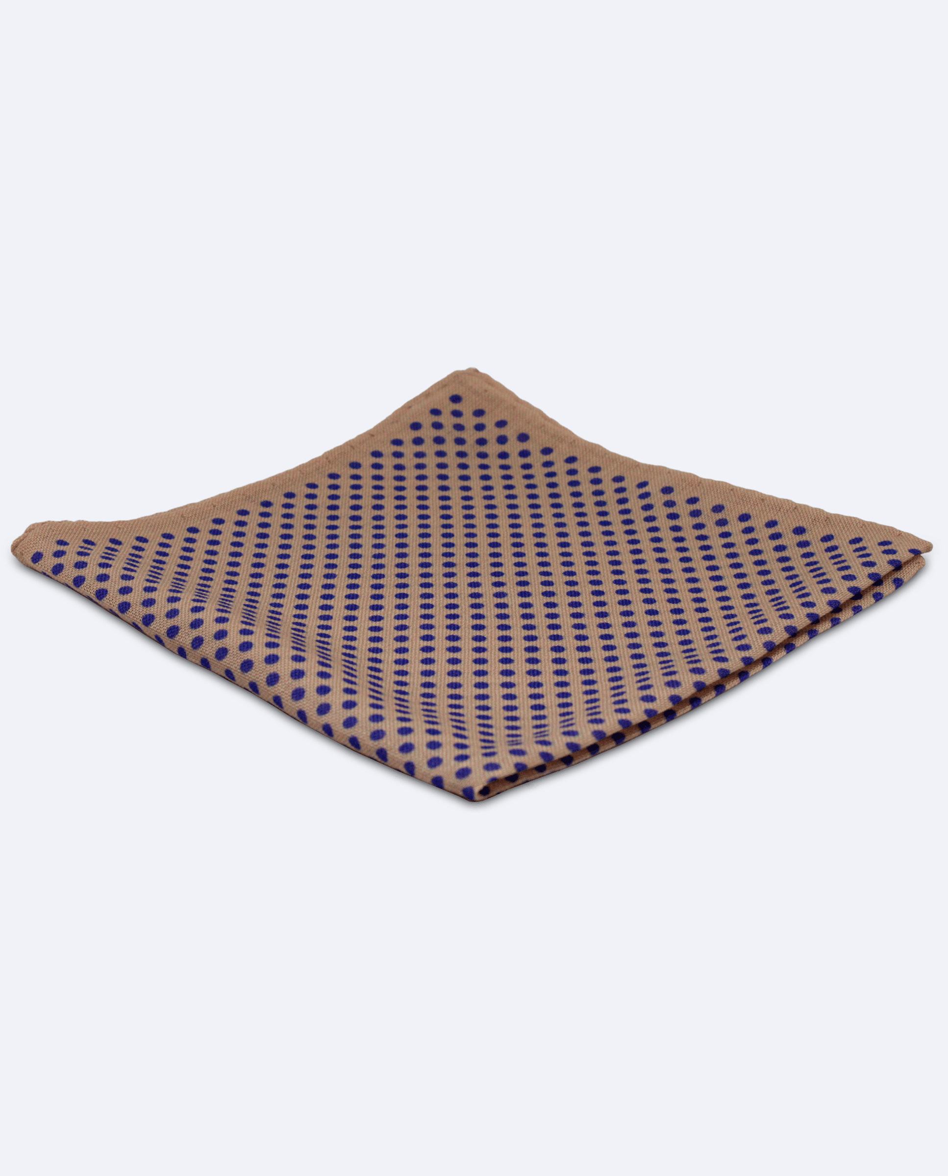 Pañuelo de bolsillo beige crema con lunares azul marino | Sebasti
