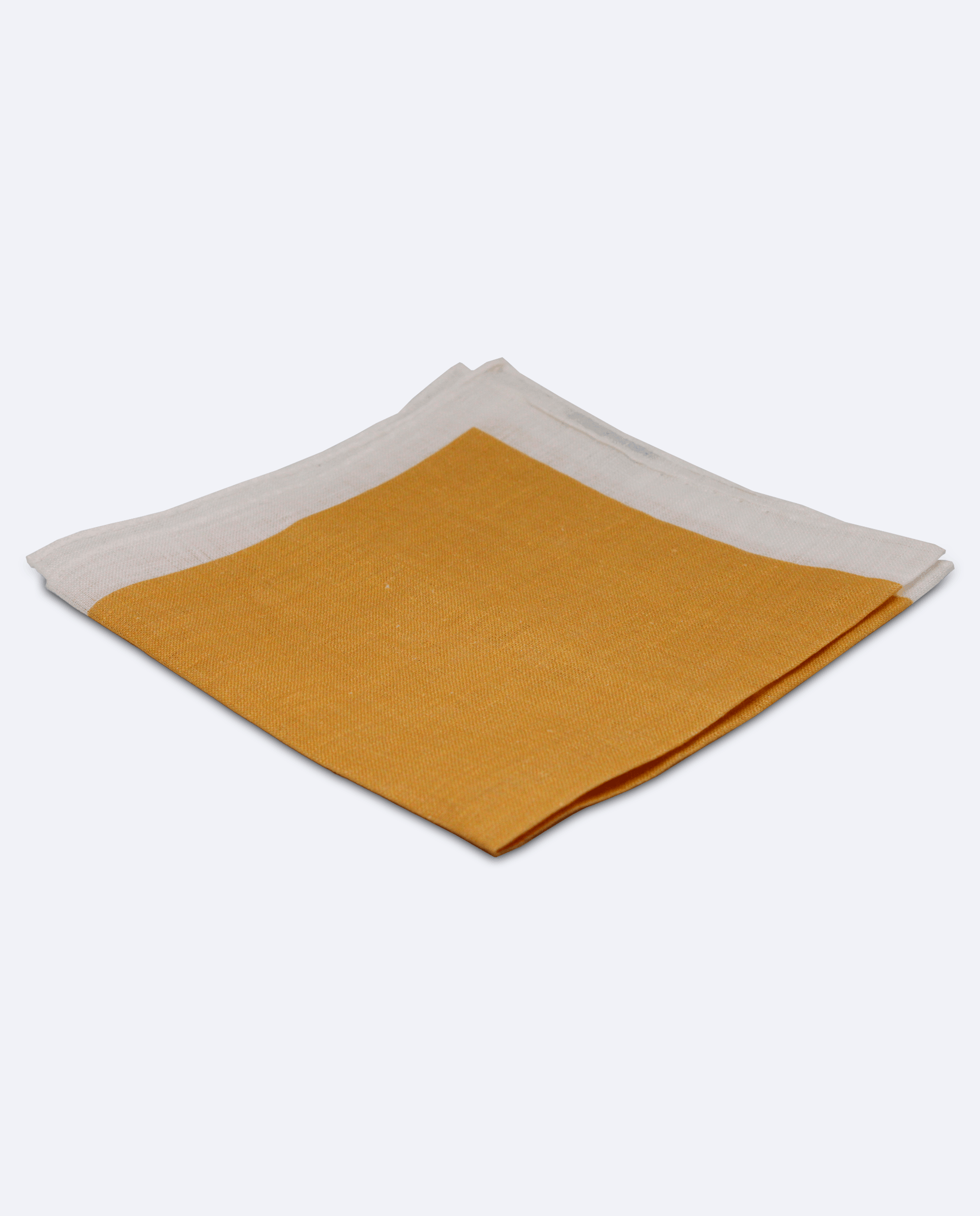 Pañuelo de bolsillo blanco y amarillo mostaza | Sebasti