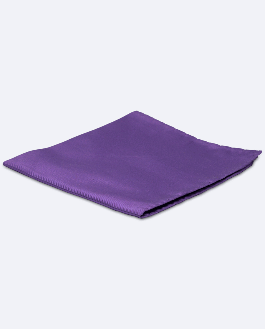 Pañuelo de bolsillo de seda lila en sarga