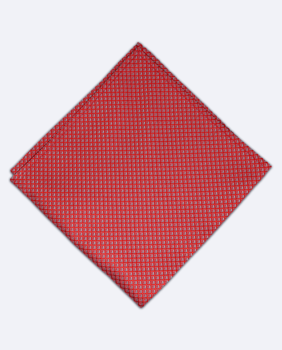 Pañuelo de bolsillo rosa intenso con rombos azul claro