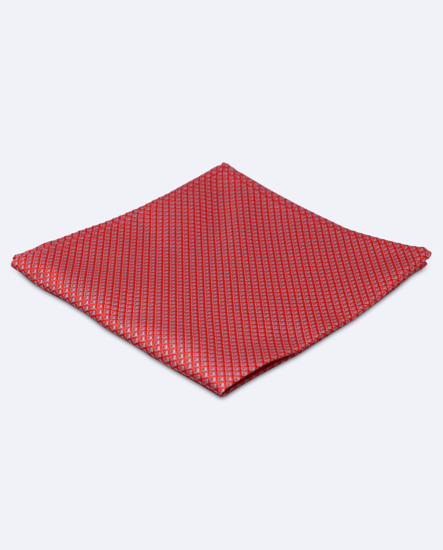 Pañuelo de bolsillo rosa intenso con rombos azul claro